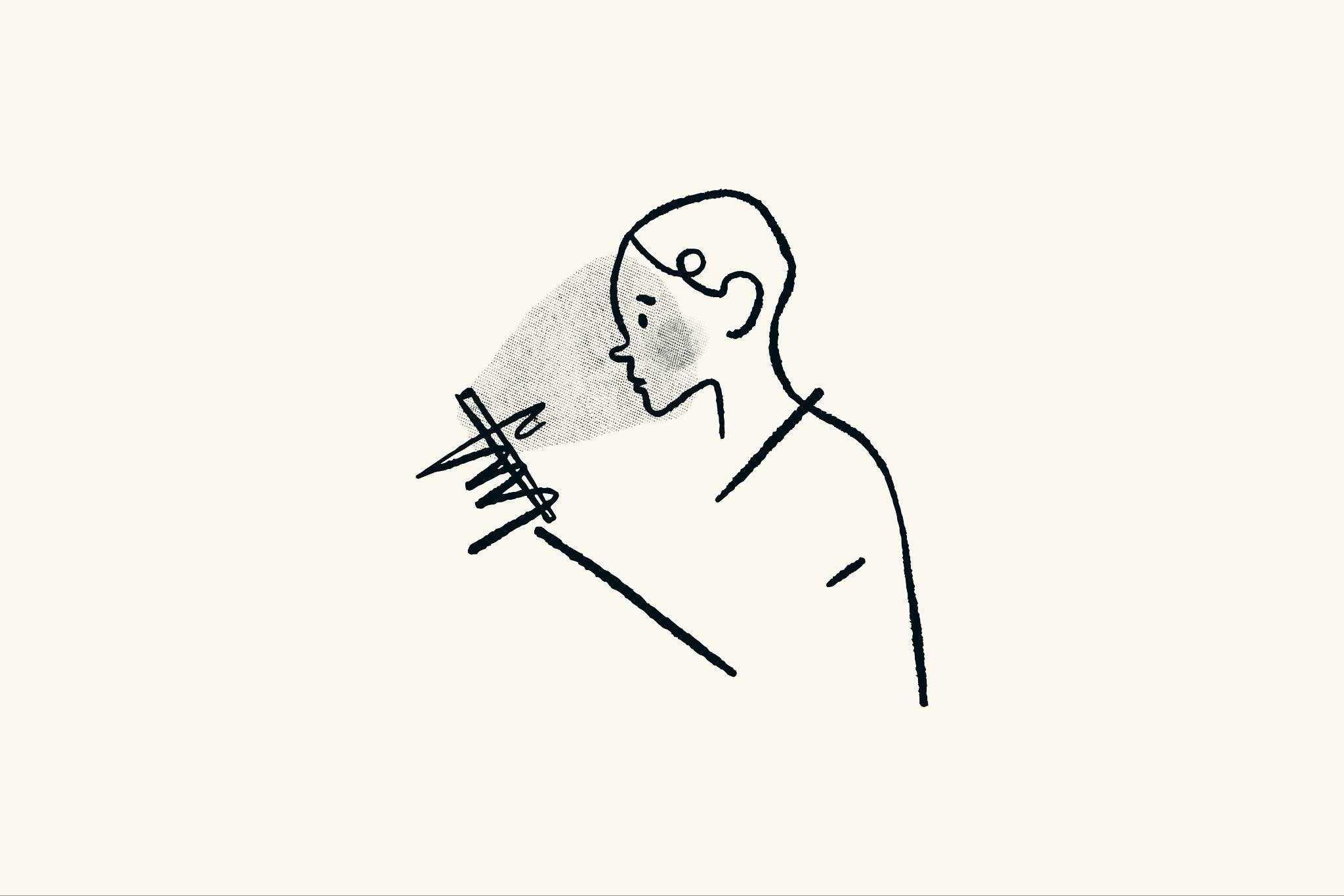 Person looking at their phone and reflecting on how their life compares to others